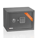 Brihard Family Caja Fuerte electrónica - 25x35x25cm Caja Seguridad hogar con Bloqueo Digital, LED y Estante extraíble - Caja Fuerte para portátil, A4