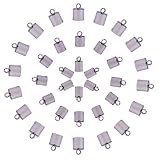 PandaHall Elite 60 Pcs Terminales de Cable de Acero Inoxidable 304, Conector de Pulsera Hecha a Mano, 9x4 mm, Agujero: 1 mm; Diámetro Interno de 3.5 mm
