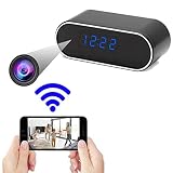 IYUNDUN Reloj con Cámara Oculta, Reloj Despertador con Cámara Espía WiFi 1080P con Visión Nocturna Y Detección De Movimiento, Cámaras De Vigilancia Cámaras Diminutas para Oficina En Casa