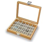 Caja joyero Organizadora 24 Espacios en Madera Gemelos Anillos Pulseras Pendientes