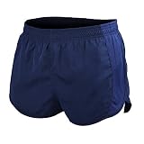 Muscle Alive Hombres Deportes Running 1' Élite División Corriendo Pantalones Cortos con Lado Malla Panel Rápido Seco Shorts Azul Oscuro L