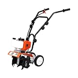Samger Motoazada Gasolina 52cc 2 Tiempos Motocultor Caña Motor Cultivador 1.65KW Gasolina Jardín Rotovator Césped Anchura de Trabajo 28cm