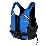 Chaleco de natación para Adultos, Deportes acuáticos, Chaleco de natación, Chaleco de Ayuda a la flotabilidad, para Pesca, Vela, Surf, canotaje, Kayak para Deportes acuáticos (XL/60-80KG, Azul)