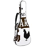 Bolsa de guitarra acústica granja vaca cerdo gallo animal impresión personalizada tamaño completo caja de guitarra bolsa de concierto con asa acolchada correa de hombro