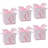 Cajitas Regalo Papel Caramelos Bombones Regalos Detalles de Fiesta para Baby Shower Cumpleaños Bautizo Niños Recién Nacida Fiesta Boda, 50PCS Bolsa de Dulces