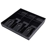 Caja de Efectivo Caja Registradora Cajón Registro Insertar Bandeja de Reemplazo 3 Billetes 3 Monedas para Petty Cash Caja de Almacenamiento de Dinero (Black)