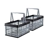Grizzly 2 x Cajas Plegables con Asas - 16 L - Cestas de Almacenamiento - apilables
