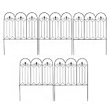 FTVOGUE Barrera de esgrima decorativa de metal, 5 piezas de valla de jardín de metal decorativo barrera de esgrima de hierro forjado borde de jardín valla de borde de metal para jardín
