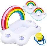 Ding Yongliang Flotador Portavasos Inflable， arcoírisTitular de Bebida Inflable para Bebidas Flotante Bar Verano Fiesta Piscinas Playa 95 x 55 x 55cm