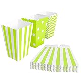 BangShou 60pcs Cajas de Palomitas Cartón Caramelo Contenedor Cine Pequeñas Cajas de Palomitas de Maíz 12 x 7.5cm (Verde)