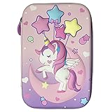 Estuche para lápices con diseño de unicornio en 3D, color rosa, gran capacidad, para lápices, cosméticos, organizador de artículos de papelería, caja doble, Rosa., large, Estuche