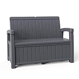 Gardiun Banco Arcón de Resina para Jardín Vita Gris Antracita 124x66x90 cm 230 L