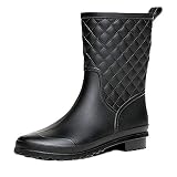 Bota Agua Mujer Jardín Trabajo Lluvia Botas Antideslizante Wellington Boots Negro 41