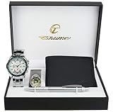Caja de Regalo Reloj Hombre Blanco- Lámpara LED- Billetera -Bolígrafo