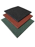 Pack losetas de caucho para gimnasio 50 x 50 x 2 cm, suelo de gimnasio para entrenamiento, loseta caucho crossfit y gimnasios, suelo de gimnasio en losetas (1 loseta (50 x 50 cm), Rojo)