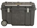 STANLEY FMST1-75531 - Arcón de transporte 240L Fatmax, Rieles de aluminio en la tapa, Ruedas de gran diámetro, Asa telescópica