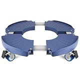 Linkax Soporte para Macetas con Ruedas, Soporte con Ruedas para Plantas 40-58cm Tamaño Ajustable, Transportadores de Macetas para Jardín Hogar Interior Exterior, Capacidad de Carga de 150 kg