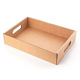 Only Boxes, Bandeja - Cesta de Cartón con Asas, 33 x 22 x 7, 10 Unidades