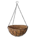Acan Gerimport - Macetero Colgante de Coco y Metal, diámetro 30 cm. Cesta, Maceta Colgante con Cadena y Gancho, decoración hogar, terraza, balcón, Patio, jardín (Marrón)