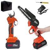 Motosierra eléctrica con 2 Baterías (21V/4Ah) + Tijeras de podar Electrica, 1200w Sierra electrica para podar + cortadora de ramas eléctrica 620w, 2 in 1 Portátil Set, Diseño conveniente liviano