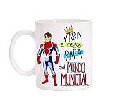 MardeTé Taza para el Mejor Papá del Mundo Mundial. Taza Regalo día del Padre Divertida con Caja Decorativa de Regalo.