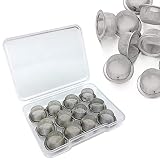 Gebildet 12 Piezas de Pantalla de Acero Inoxidable de 0,5 Pulgadas / 1,27 cm, Pantallas de Tazón de Malla, Pantalla de Metal de Acero Inoxidable con Caja Embalada