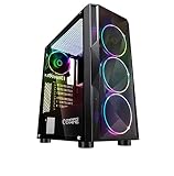 EMPIRE GAMING – Caja PC Gamer Diamond ARGB Torre Mediana ATX – Frontal Diamante Plexiglás y Pared Lateral de Vidrio Templado – 4 Ventiladores LED RGB direccionables 120 mm