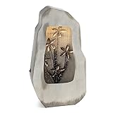 blumfeldt Athea - Fuente Decorativa, Máximo Flujo de Agua 800 l/h, para Interior/Exterior, Circuito de Agua Cerrado, Consumo de energía de 12 W, Hecha de Zink Metal, Luz LED, 53 x 98 x 23 cm, Gris