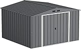 Duramax Caseta de jardín de Metal Eco JAVEA 10X10 de Color Gris Antracita con Unas Medidas 3.023 X 3.221 X 1.961 mm.