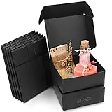 Kurtzy Cajas de Cartón Kraft Negras (Pack de 50) – Medidas de las Cajas 12 x 12 x 5 cm - Caja Kraft Fácil Ensamblado Cuadrada Presentación - Cajitas para Regalos, Fiestas, Cumpleaños, Bodas