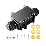 Caja Estanca Exterior IP68, 2 vías, M20 Caja Conexiones Electricas, para cajas de cable de alimentación externas de 5 a 15 mm, conector de cable para exteriores, caja de conexión eléctrica, Negro