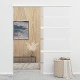 vidaXL Puerta Corredera de Deslizante Moderna Sala de Estar Baño Salón Cristal Ahorra Espacio Vidrio ESG y Aluminio Plateado 90x205 cm