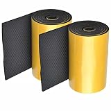Yuncai Protector Pared Garaje, Espuma Autoadhesiva para Protección Puertas Coche, Protección Pilares Parking Grueso - 2-Pack Negro,2000 * 200 * 4mm