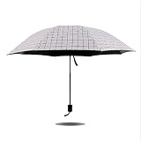 Inconpro Paraguas compacto a prueba de viento plegable ligero Mini paraguas de viaje portátil cuadrado celosía paraguas paraguas de golf sombrilla sol y lluvia paraguas protección UV blanco
