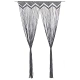 vidaXL Cortina de Macramé Translúcida Persiana Colgante Ventana Pared Puerta Separador de Ambientes Hogar Decoración Algodón Gris Antracita 140x240 cm