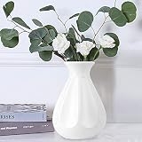 DoubleCare Jarrones Decorativos Jarrón de Plástico, Modernos Nórdico Geometricas Floral Plantas Florero para Decoración, para Decoración del Hogar, Sala de Estar, Mesa, Hogar, Oficina (D Blanco)