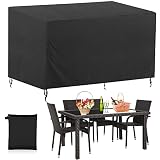 Funda Protectoras Muebles Jardin, Funda para Muebles de Jardín Exterior, Funda Mesa Exterior Impermeable Cubre Muebles Exterior, Cubierta de Mesa de jardín para Patio, Antivento, Anti-UV, Antipolvo