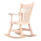 Zerodis 1:12 Silla Mecedora en Miniatura, Muebles de balancín de Madera Modelo de simulación de Juguete Mini Silla de Muebles de casa de muñecas con apoyabrazos para bebés niños niñas(Burlywood)