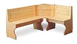 Banco de Esquina Rustica de Pino Macizo, con Asiento contenedor, de 171x131 cm, Color Miel