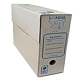 Archivo definitivo de cartón reciclado Landel. Tamaño folio. Paquete de 10 unidades