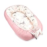 Nido bebe recien nacido 90 x 50 cm- reductor de cuna nidos para bebes cojin colecho rosa