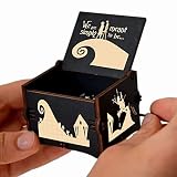 PeaMirmy Caja de música de manivela La Pesadilla Antes de Navidad Caja de música de Madera Tallada Regalos Musicales Pintados para fanáticos (B)