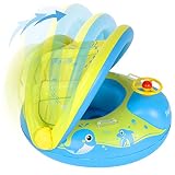Peradix Flotadores para bebés con Bomba Manual, Flotador de Natación para Bebé, Flotador Cuello Bebe Ajustable Inflable Doble Airbag Flotador de Natación Piscina Nadar Anillo para Niños（Amarillo）