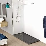 Mampara Ducha FIJA Frontal de 1 Fijo - EstiloBaño DENVER - TRANSPARENTE - ANCHO 80 - panel ducha fijo cristal templado de seguridad - Medida 80 (ajuste 78-80 cm) - Otras medidas 80, 100, 120 cm