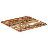 vidaXL Tablero Mesa Cuadrada Superficie Restaurante Comedor Salón Sala de Estar Oficina Mueble Encimera 80x80cm 25-27mm Madera Maciza Reciclada