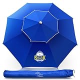 Sombrilla de playa OCOOPA de 2,19 m con poste de aluminio ultra transpirable y flexible; sombrilla de playa portátil con bolsa de transporte para playa, patio, jardín, al aire libre
