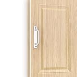 Lvjkes Manija de puerta de granero, Tirador de Puerta Corredera, Manija para puerta de granero con tornillos Aspecto moderno Durable para puerta corrediza de granero Armario Puerta de madera (Plata)