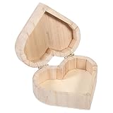 Caja de almacenamiento de joyas, Caja de almacenamiento de joyas de madera con forma de corazón, Cajas de joyas con forma de corazón Caja de madera con forma de corazón Caja de embalaje de madera