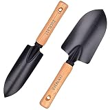 2 palas de acero inoxidable para jardín, para niños, de metal, para cavar, para el hogar, para el césped, herramienta de artesanía, minipalas de jardín, color negro
