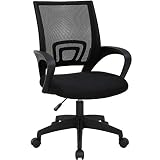 T-LoVendo TY-H03-BLACK Silla de Oficina con Soporte Lumbar, Negro, Normal